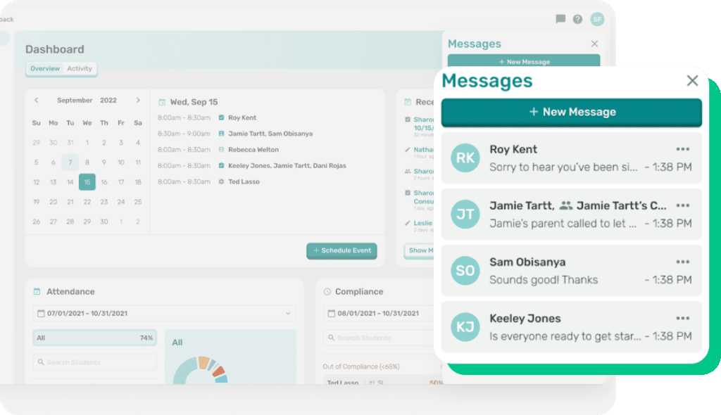 eLuma Insight messaging screen