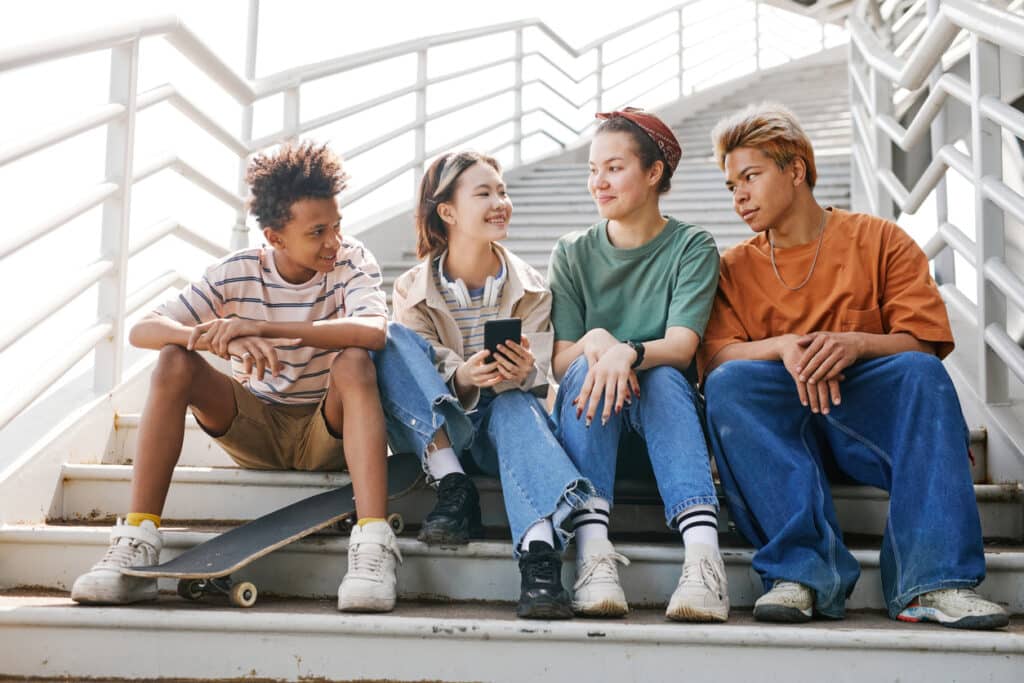 Group of Gen Z Teens Outdoors