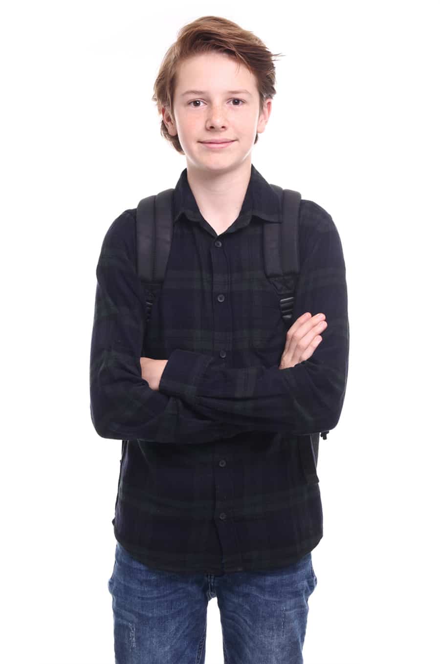 happy middle school student